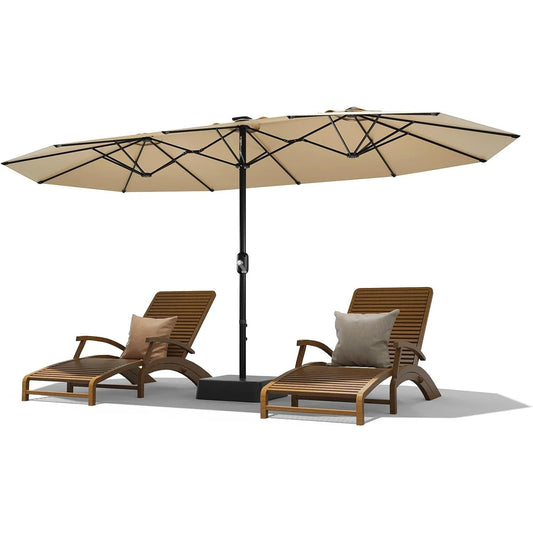 TWISTER.CKCN Double-Sided Rectangle Market Patio Umbrella Cross Base Sandbag