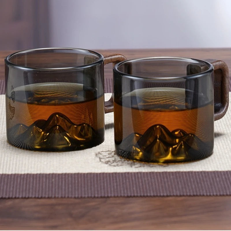 Borosilicate Glass Tea Cups Mountain Shape Set Eco Friendly